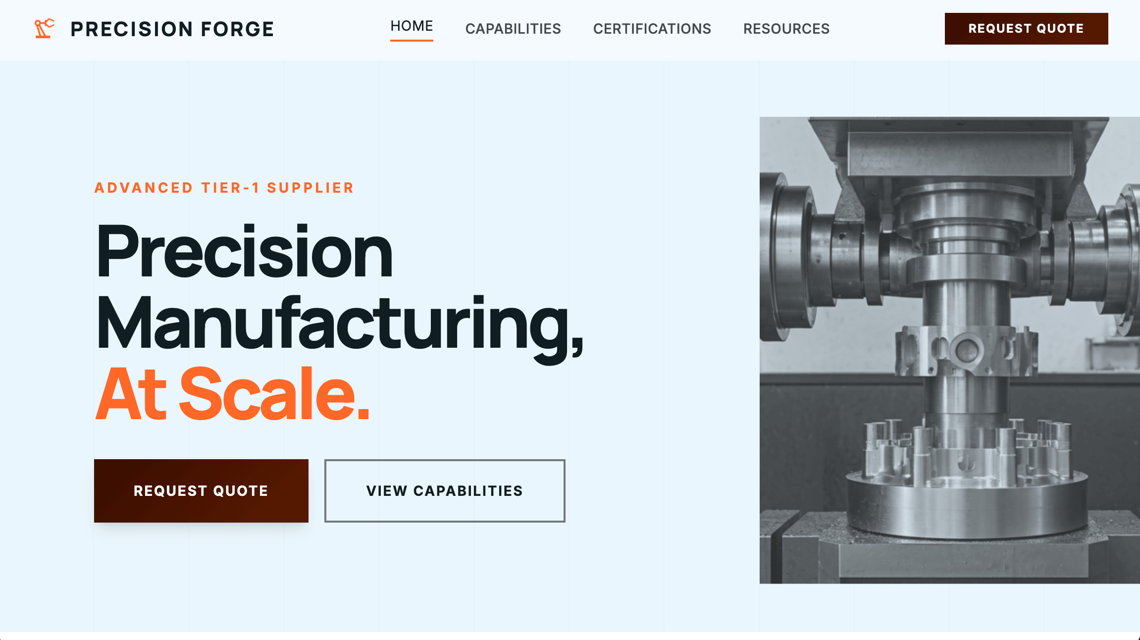 Industrial Manufacturing - Custom Web Development Template
